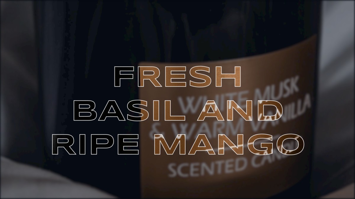 fresh basil and ripe mango
