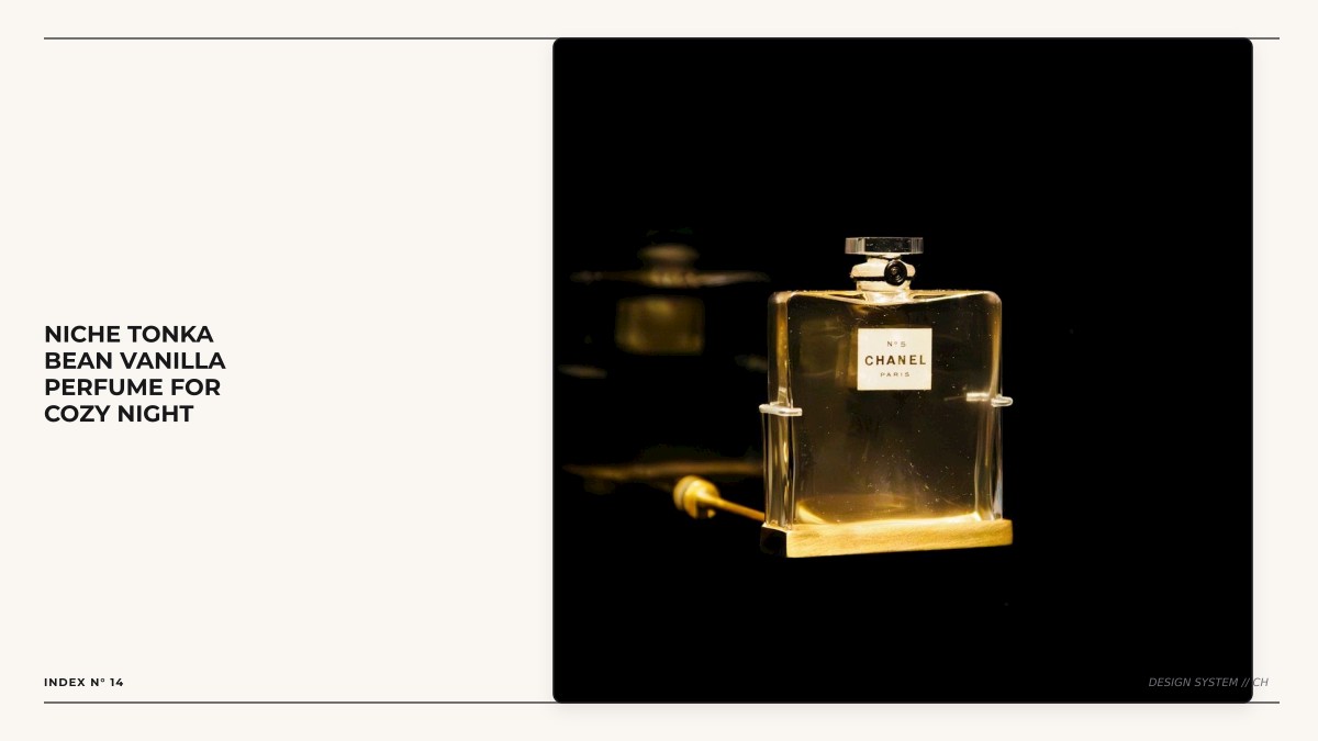 niche tonka bean vanilla perfume for cozy night