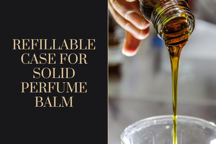 refillable case for solid perfume balm